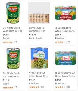 Canned Vegetables - 21 survival foods