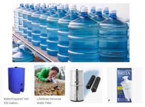 water - water filters - water storage
